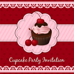 Cupcake invitation card