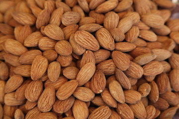 almonds on a white background