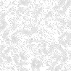 Vector contour topographic map on white background.