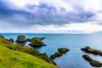 Beautiful rugged Iceland Fjord seascape