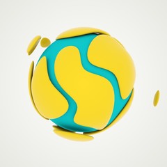 3D render. Bright and dynamic blank template.