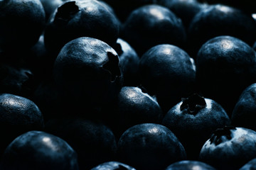 real close-up of fresh delicious blueberries