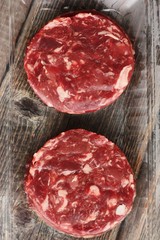 Cutlets from fresh beef meat for the grill