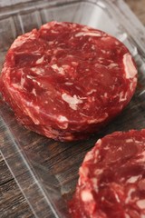Cutlets from fresh beef meat for the grill