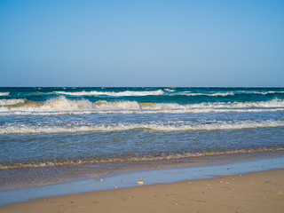 Fototapeta na wymiar Waves crushing on a beach in tropical Cuba