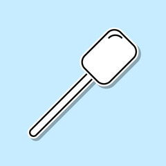 Wooden peel sticker icon. Simple thin line, outline vector of kitchen icons for ui and ux, website or mobile application