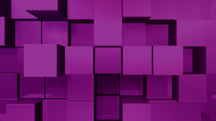 Geometric Box Block Wall Bump 3D illustration abstract background
