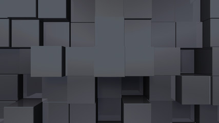 Geometric Box Block Wall Bump 3D illustration abstract background
