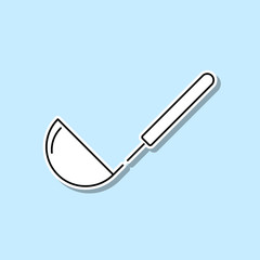 Kitchen ladle sticker icon. Simple thin line, outline vector of kitchen icons for ui and ux, website or mobile application