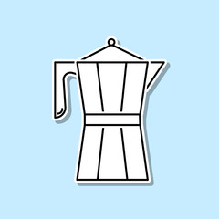 Coffee maker sticker icon. Simple thin line, outline vector of kitchen icons for ui and ux, website or mobile application