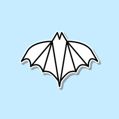 Line silhouettes halloween of bat sticker icon. Simple thin line, outline vector of halloween icons for ui and ux, website or mobile application