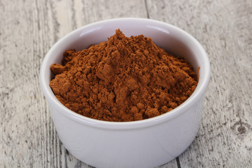 Cocoa powder in the bowl