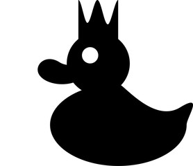 vector illustration of a black duck