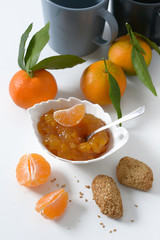tangerine jam with fruit around - Traditional Sicilian recipe