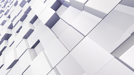 Geometric Box Block Wall Bump 3D illustration abstract background
