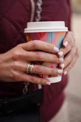 woman coffe ring