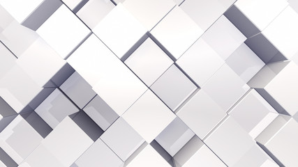 Geometric Box Block Wall Bump 3D illustration abstract background
