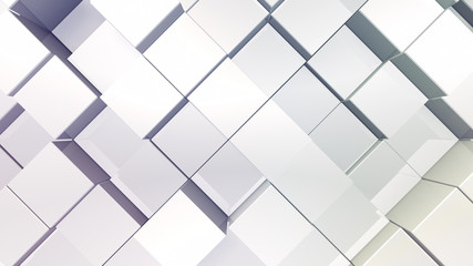 Geometric Box Block Wall Bump 3D illustration abstract background
