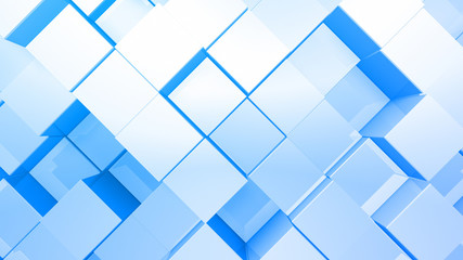 Geometric Box Block Wall Bump 3D illustration abstract background
