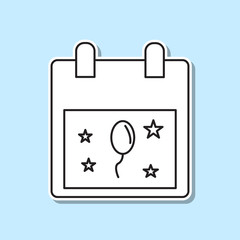 Calendar party sticker icon. Simple thin line, outline vector of party icons for ui and ux, website or mobile application