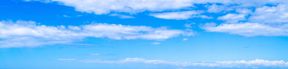 White clouds and blue sky in springtime