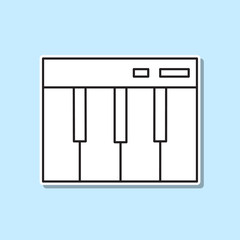 Piano keys sticker icon. Simple thin line, outline vector of party icons for ui and ux, website or mobile application