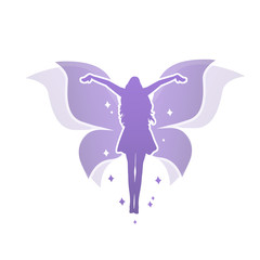 Fairy girl with butterfly, watercolor vector