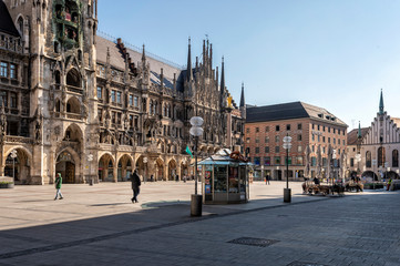Fototapeta premium Empty Marienplatz Munich, Germany