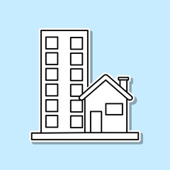 Street house sticker icon. Simple thin line, outline vector of real estate icons for ui and ux, website or mobile application