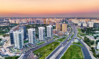Obraz premium Aerial view of Osokorky neighbourhood in Kiev, Ukraine
