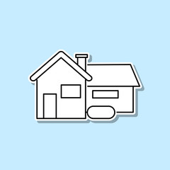 Fototapeta na wymiar House sticker icon. Simple thin line, outline vector of real estate icons for ui and ux, website or mobile application