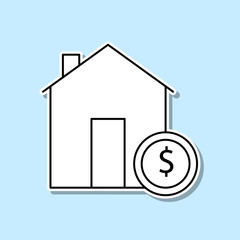 Investment property sticker icon. Simple thin line, outline vector of real estate icons for ui and ux, website or mobile application