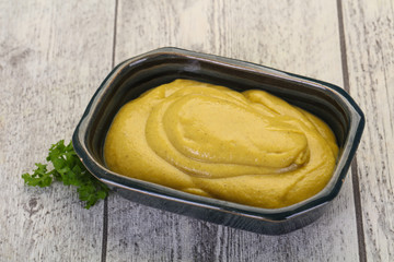 Mustard sauce in the bowl