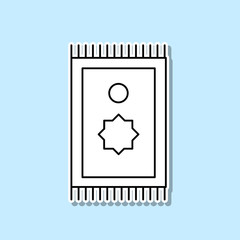 Prayer rug sticker icon. Simple thin line, outline vector of religion icons for ui and ux, website or mobile application