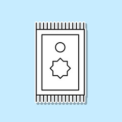 Prayer rug sticker icon. Simple thin line, outline vector of religion icons for ui and ux, website or mobile application