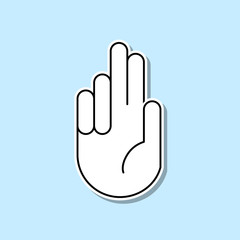 Fototapeta premium Hamsa hand sticker icon. Simple thin line, outline vector of religion icons for ui and ux, website or mobile application