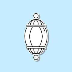 Orthodox cross sticker icon. Simple thin line, outline vector of religion icons for ui and ux, website or mobile application