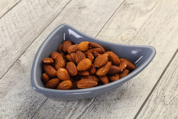 Almonds nuts heap