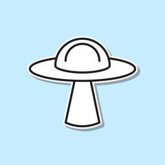 Space aliens. Ufo sticker icon. Simple thin line, outline vector of space icons for ui and ux, website or mobile application