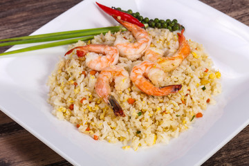 Thai style fried rice with prawn