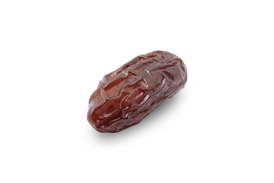 Dried date palm fruit solated on white background with clipping path. dry fruit concept.