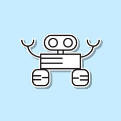 Robot sticker icon. Simple thin line, outline vector of space icons for ui and ux, website or mobile application
