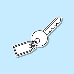 key with a key ring line Icon. Travel sticker icon. Simple thin line, outline vector of Turizm icons for ui and ux, website or mobile application