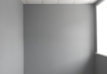 White gray blank wall with window background mockup.