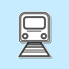 Naklejka premium Train sticker icon. Simple thin line, outline vector of Turizm icons for ui and ux, website or mobile application on blue background