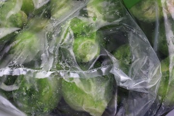 Obraz premium Clear frozen bag of vegetables