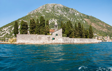 View to The Island of Saint George, Perast, Bay of Kotor, Montenegro