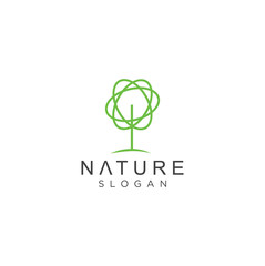 simple Tree logo Linear Design Vector Stock .Abstract Geometric Leaves Vector Eco Leaf Logo