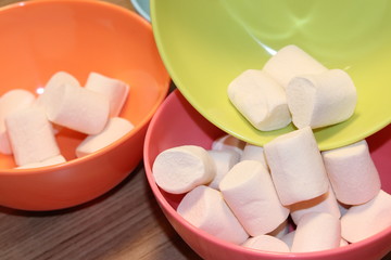 Fototapeta na wymiar Delicious marshmallows ready to roast.