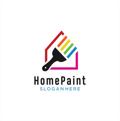 Home paint logo Colorful Design vector . House paint logo design . Home Real Estate painting service Logo vector icon . construction and coloring renovation logo.